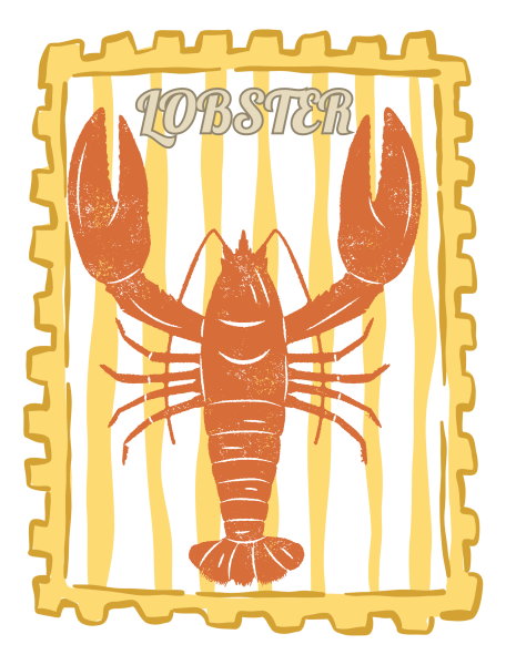 Bügelbild Lobster Gelb
